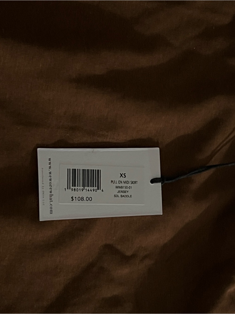 We Wore What Pull On Midi Skirt XS Saddle Brown NWT - Picture 2 of 2
